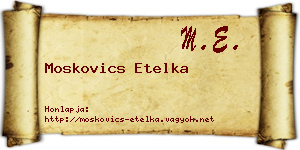 Moskovics Etelka névjegykártya